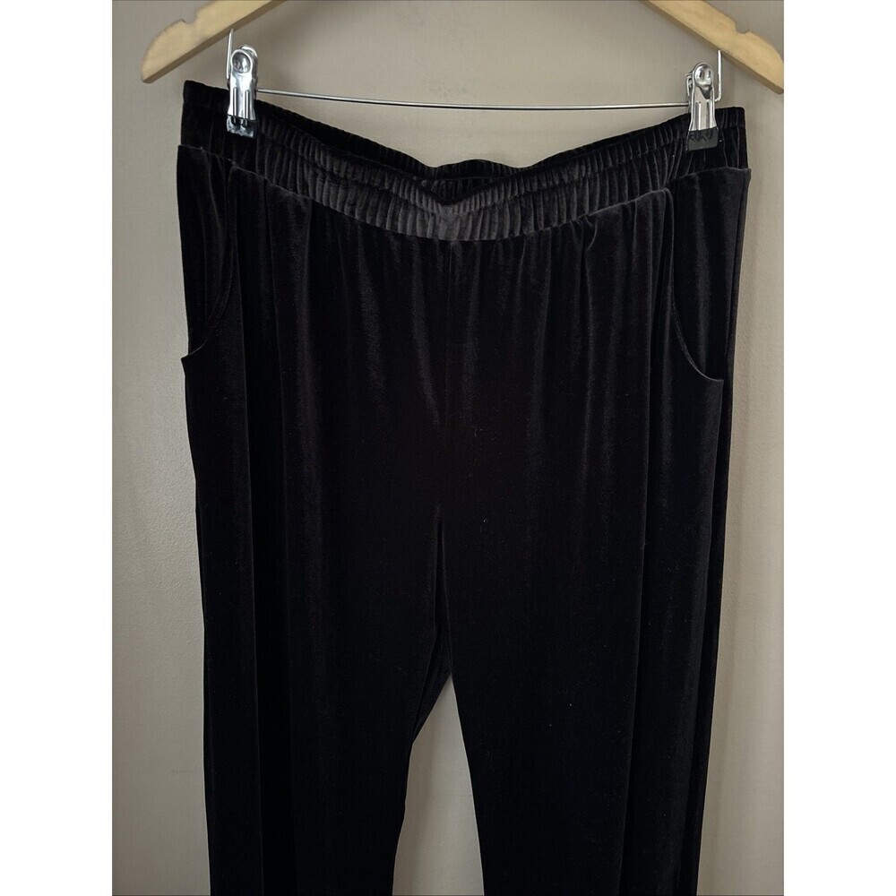 Cal Style Women’s Large Black Velvet Sweatpants - Picture 3 of 6